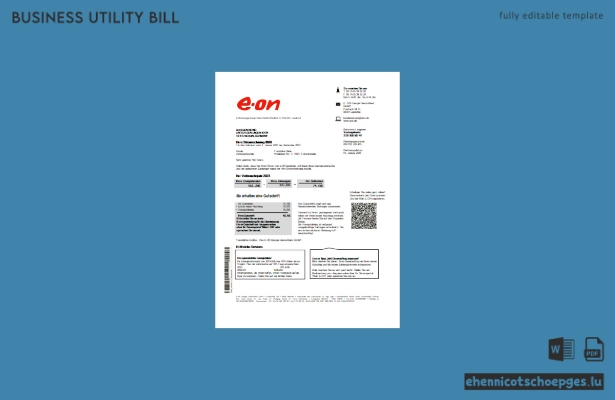 Beispielrechnung des deutschen Stromversorgers E.ON Energie für Unternehmen (Vorschau)